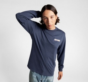 Converse All Star D'hiver Chill Long-Sleeve T-Shirt Bleu | HE4590832