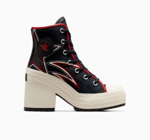 Converse Chuck 70 De Luxe Heel Moto Noir Rouge | GU1346759