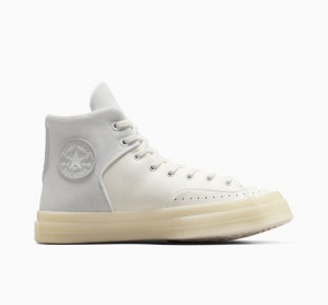 Converse Chuck 70 Marquis Cuir Blanche Grise | TC5391720