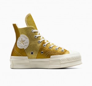 Converse Chuck 70 Plus Glitter Blanche Doré Foncé | IV1309657