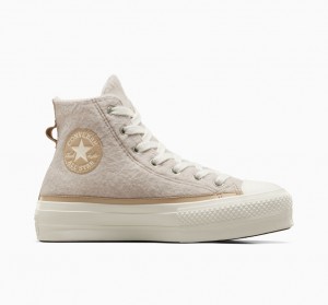 Converse Chuck Taylor All Star Lift Plateforme Faux Mohair Egret / Epic Dune / Egret | NY2649053