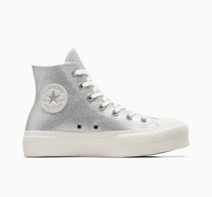 Converse Chuck Taylor All Star Lift Plateforme Glitter Argent | LC4863579