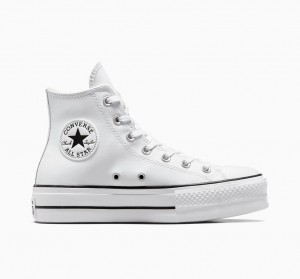 Converse Chuck Taylor All Star Lift Plateforme Cuir Blanche Noir Blanche | HC4815769