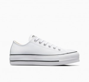 Converse Chuck Taylor All Star Lift Plateforme Cuir Blanche Noir Blanche | BV0539471