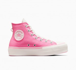 Converse Chuck Taylor All Star Lift Plateforme Retro Varsity Rose Rose | JX0132946