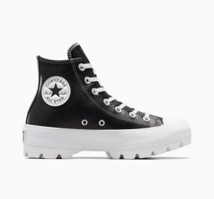 Converse Chuck Taylor All Star Lugged Cuir Noir Blanche Blanche | YQ0159762