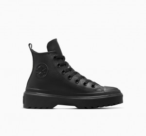 Converse Chuck Taylor All Star Lugged Lift Plateforme Cuir Noir Noir Noir | BK1257490