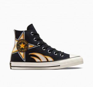 Converse Chuck Taylor All Star Moto Noir Blanche Jaune | DE6741958