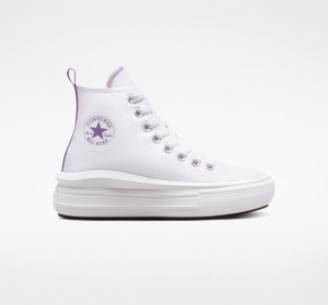 Converse Chuck Taylor All Star Move Plateforme Blanche Violette Blanche | KJ5670149