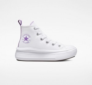 Converse Chuck Taylor All Star Move Plateforme Blanche Violette Blanche | OY2360475