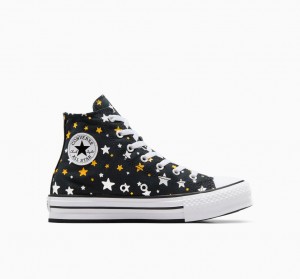 Converse Chuck Taylor All Star Plateforme Lift Sparkle Noir Argent Doré | TK1840635