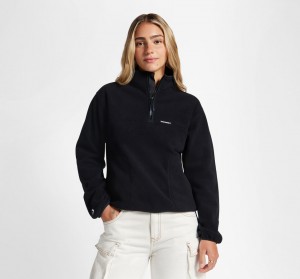 Converse Counter Climate Polar Fleece Half-Zip Popover Noir | YM6297504