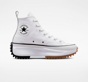 Converse Run Star Hike Plateforme Foundational Cuir Blanche Noir | VC3946015