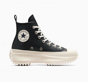 Converse Run Star Hike Plateforme Glitter Noir | QU8047563