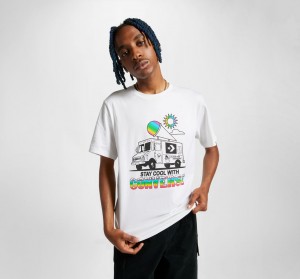 Converse Snow Cone Graphique Loose-Fit T-Shirt Blanche | XB2075631