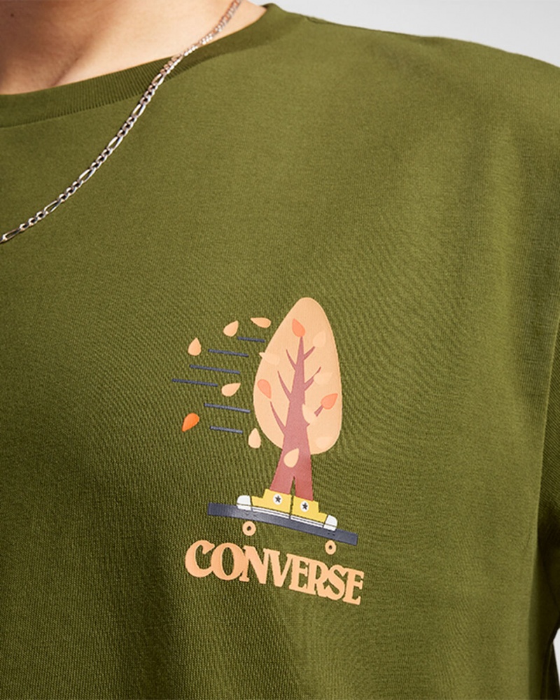 Converse All Star Tree T-shirt Vert | EO7083162