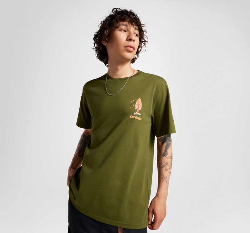 Converse All Star Tree T-shirt Vert | EO7083162