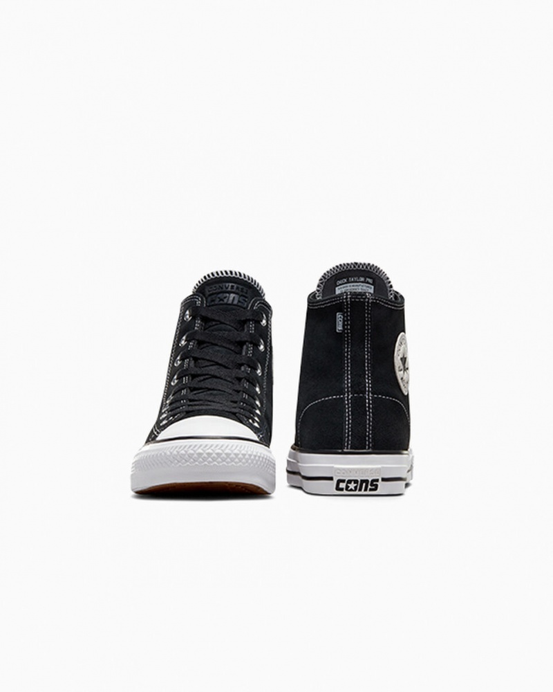 Converse CONS Chuck Taylor All Star Pro Daim Noir Noir Blanche | KL1236085