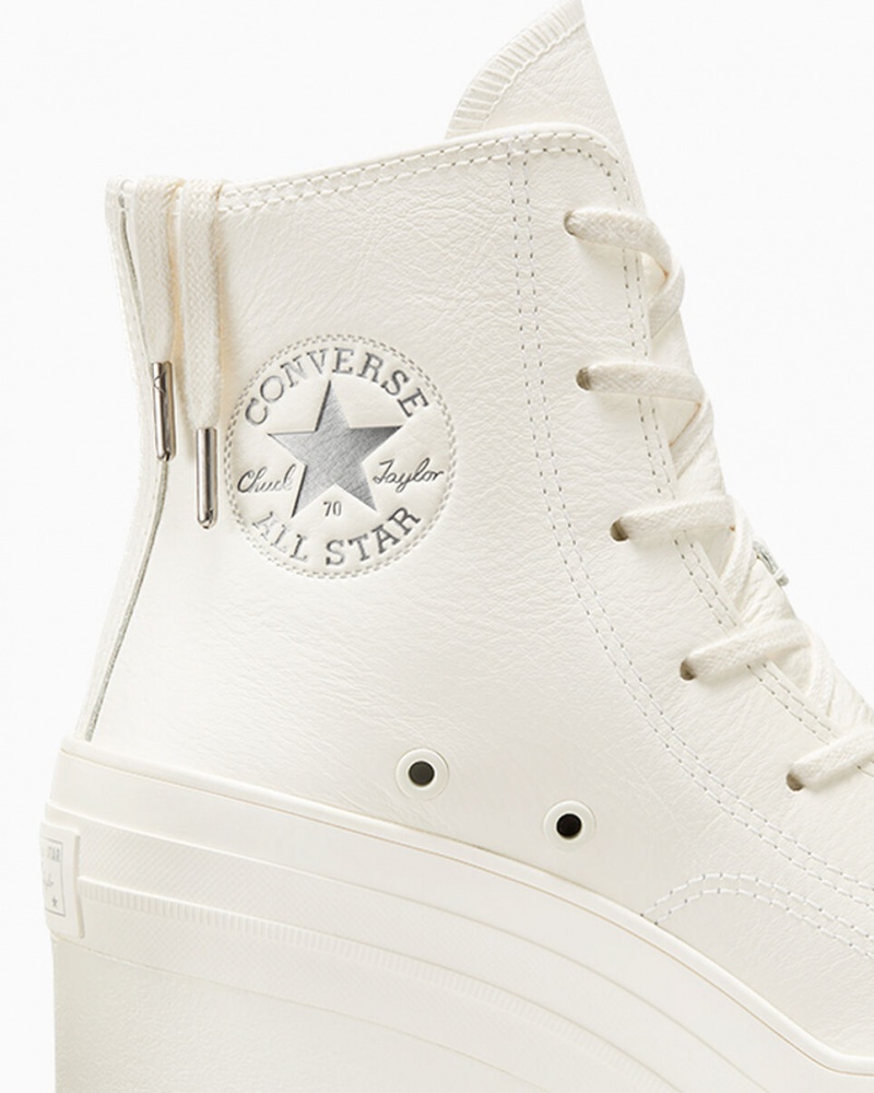 Converse Chuck 70 De Luxe Heel Cuir Argent | BK5762430