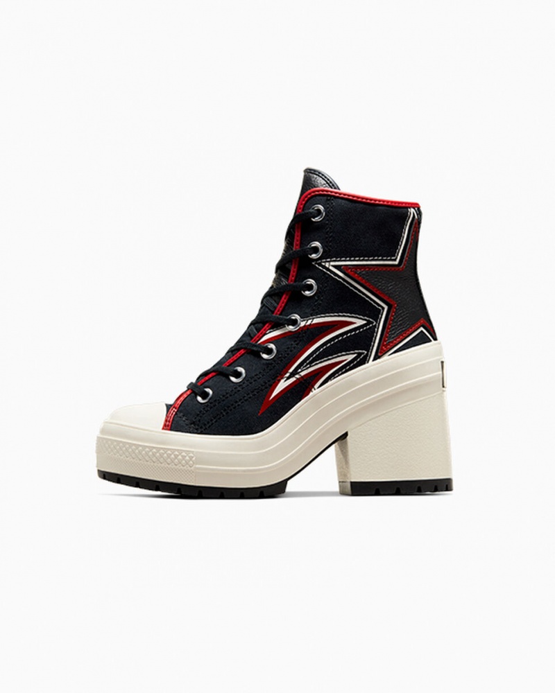 Converse Chuck 70 De Luxe Heel Moto Noir Rouge | JQ5724861