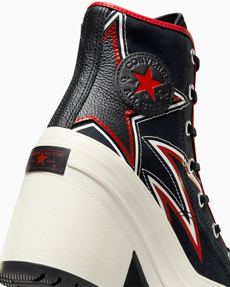 Converse Chuck 70 De Luxe Heel Moto Noir Rouge | JQ5724861