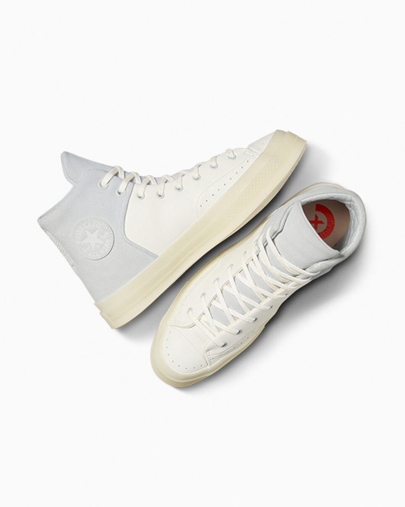 Converse Chuck 70 Marquis Cuir Blanche Grise | ON8736924