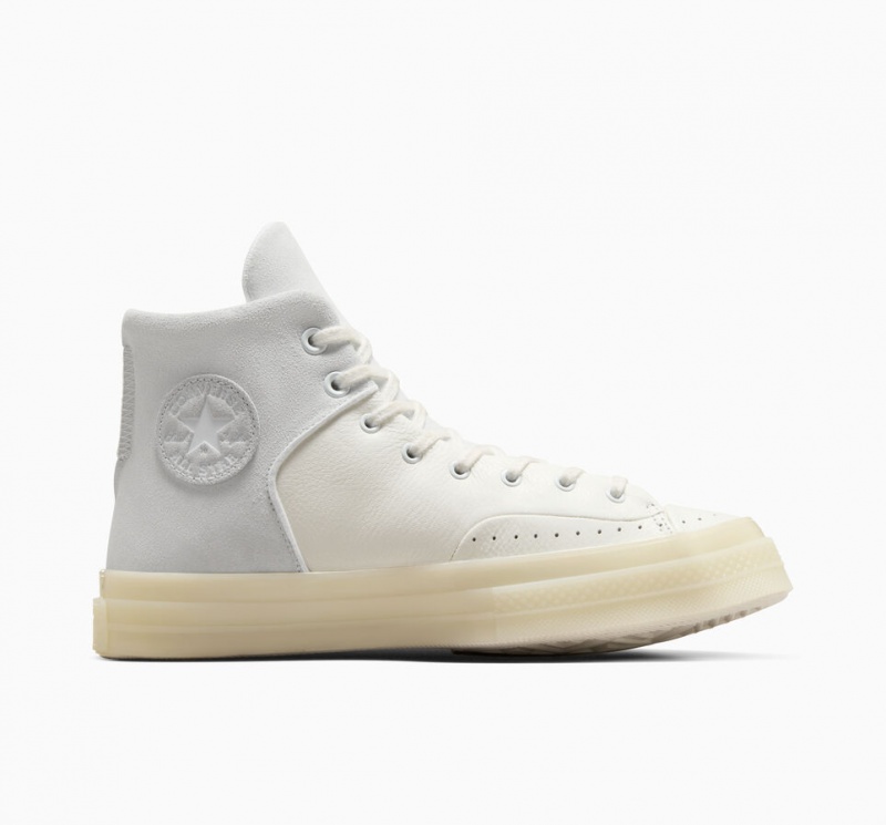 Converse Chuck 70 Marquis Cuir Blanche Grise | ON8736924