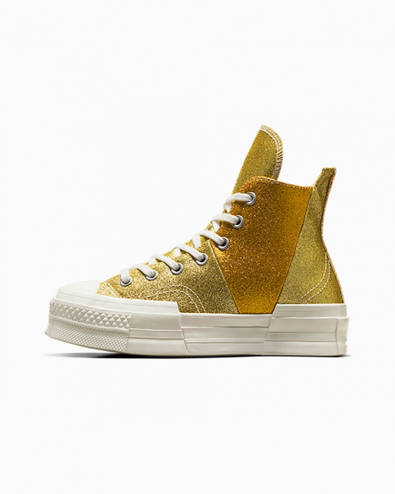 Converse Chuck 70 Plus Glitter Blanche Doré Foncé | IV1309657