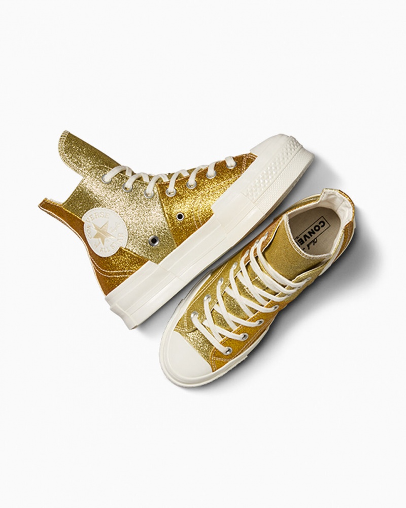 Converse Chuck 70 Plus Glitter Blanche Doré Foncé | IV1309657