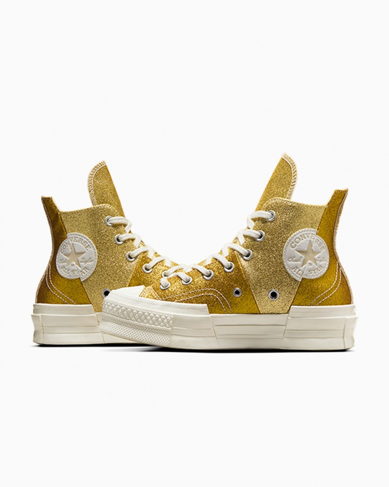 Converse Chuck 70 Plus Glitter Blanche Doré Foncé | IV1309657