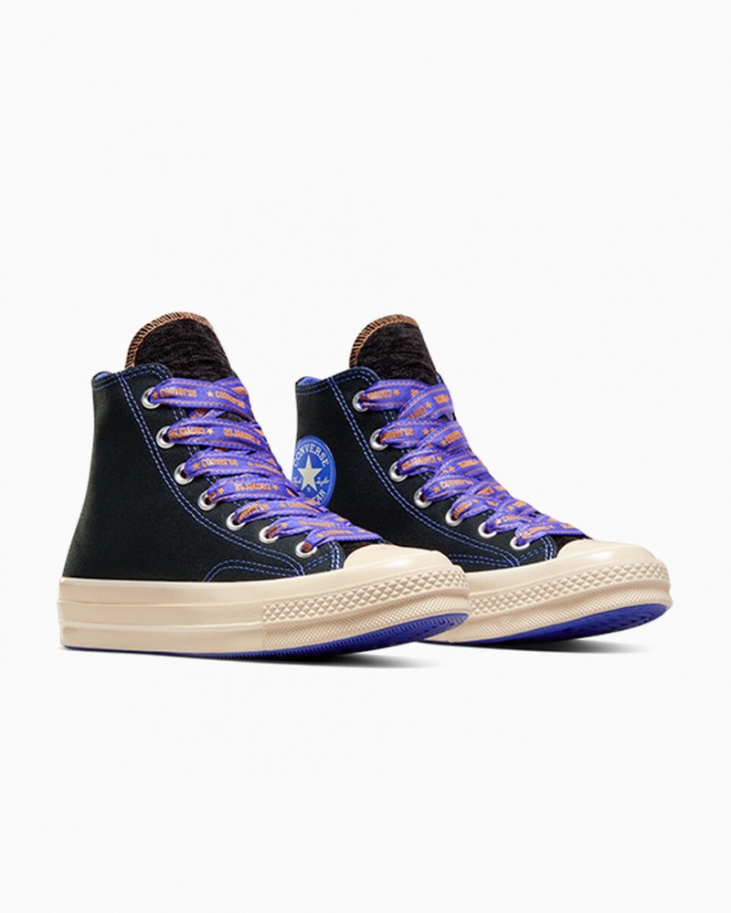 Converse Chuck 70 Ribbon Laces Noir Bleu | VR6018934