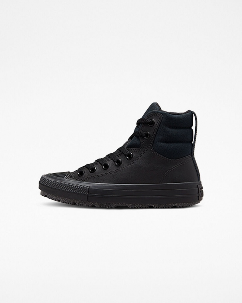 Converse Chuck Taylor All Star Berkshire Boot Cuir Noir Noir Grise | TM8425301