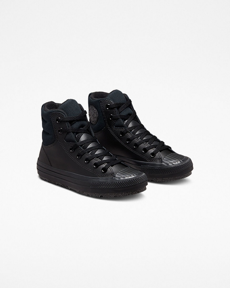 Converse Chuck Taylor All Star Berkshire Boot Cuir Noir Noir Grise | TM8425301