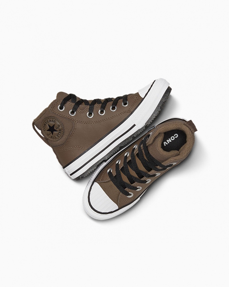 Converse Chuck Taylor All Star Berkshire Boot Cuir Noir Blanche | SI8312790