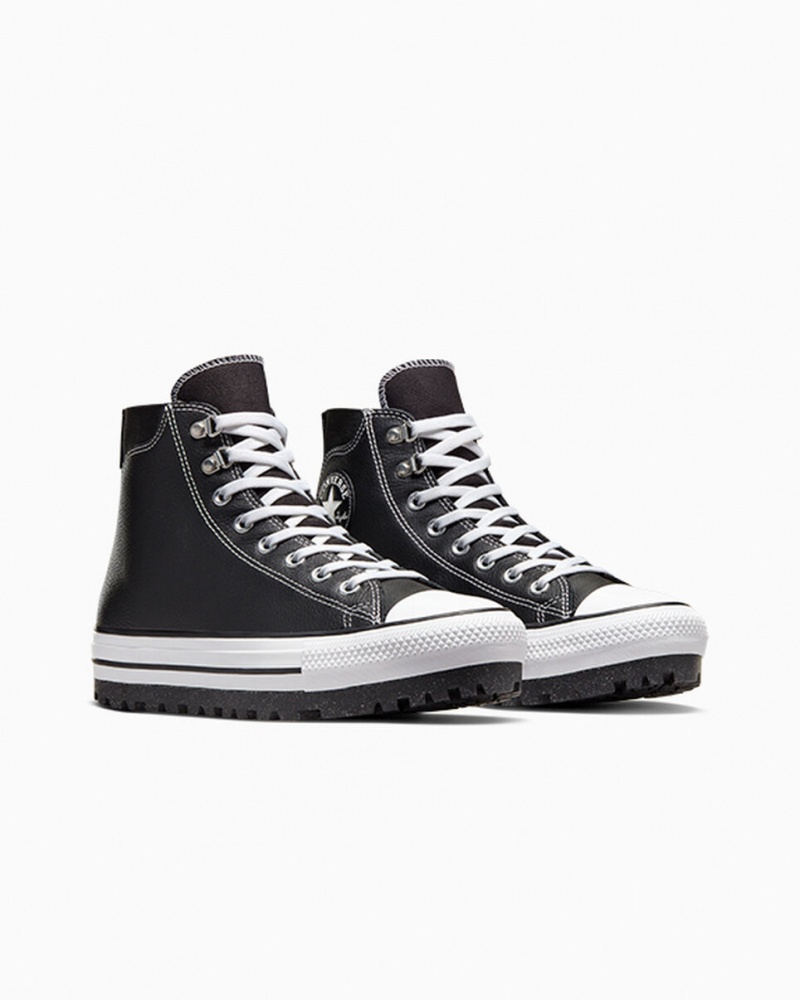 Converse Chuck Taylor All Star City Trek Imperméables Boot Noir Blanche Argent | ED6859742