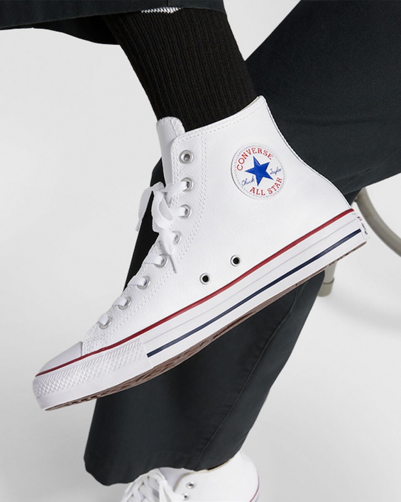 Converse Chuck Taylor All Star Cuir Blanche | QP9407258