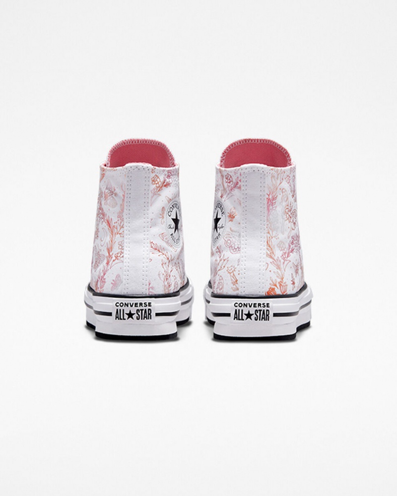 Converse Chuck Taylor All Star EVA Lift Plateforme Butterfly Shine Blanche Rose Noir | SQ3762518