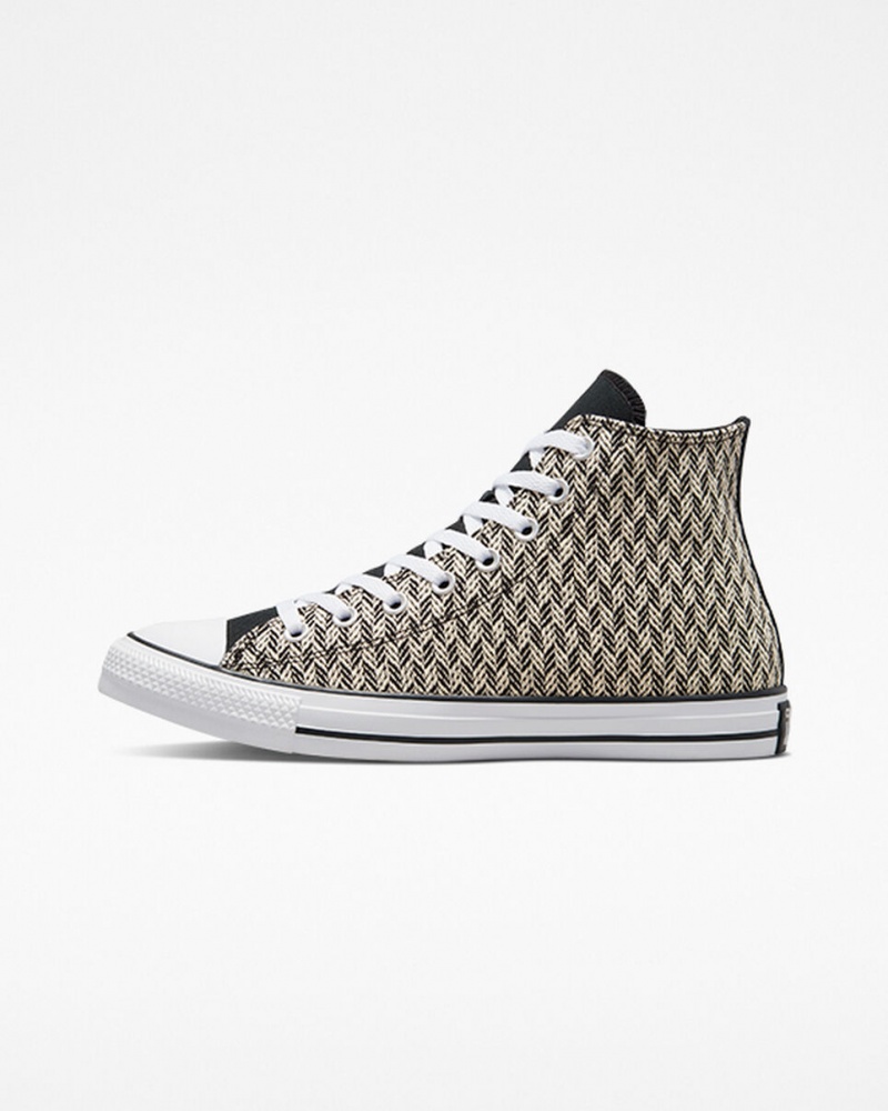 Converse Chuck Taylor All Star Herringbone Noir Blanche | LS9740512