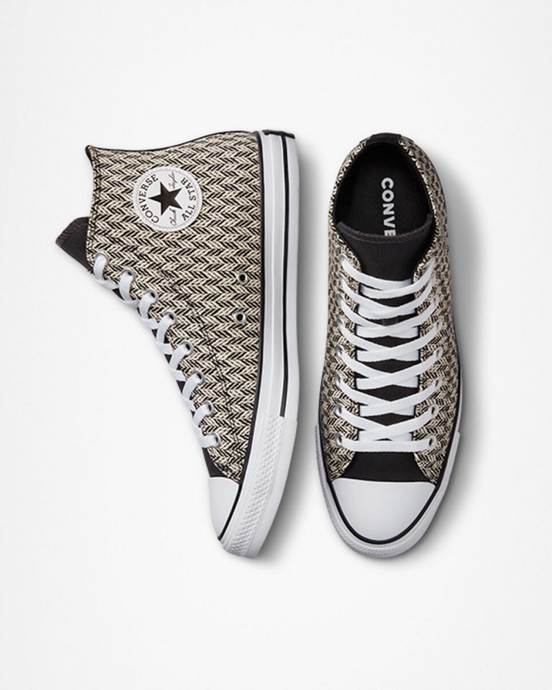 Converse Chuck Taylor All Star Herringbone Noir Blanche | LS9740512