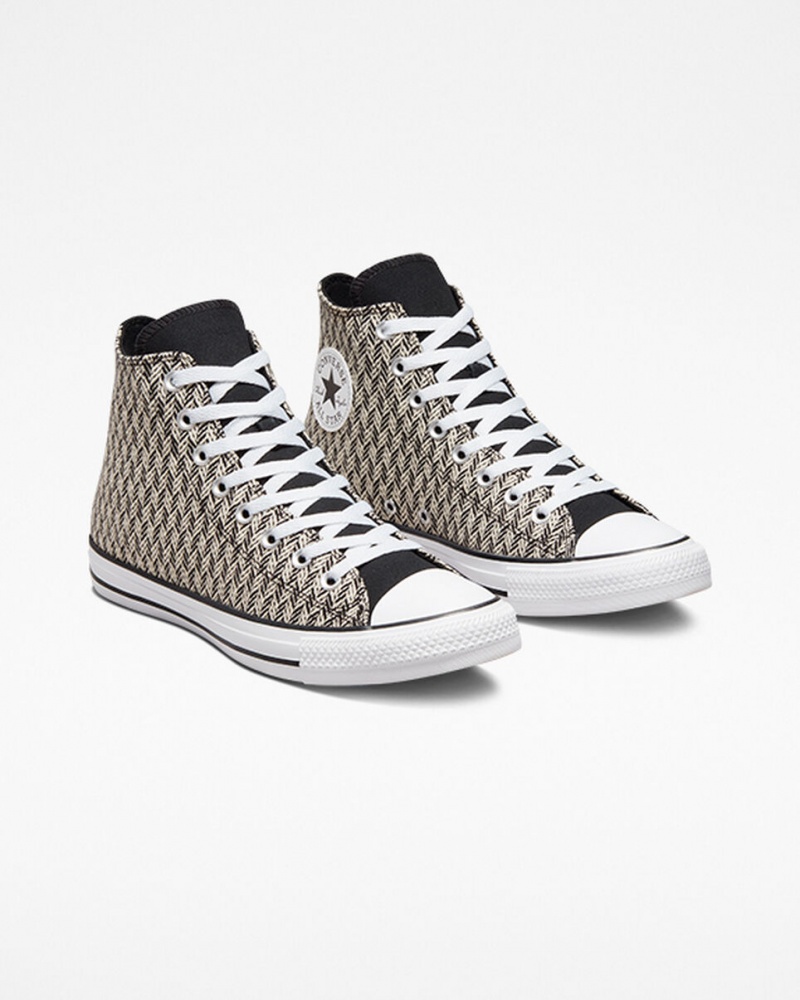 Converse Chuck Taylor All Star Herringbone Noir Blanche | LS9740512