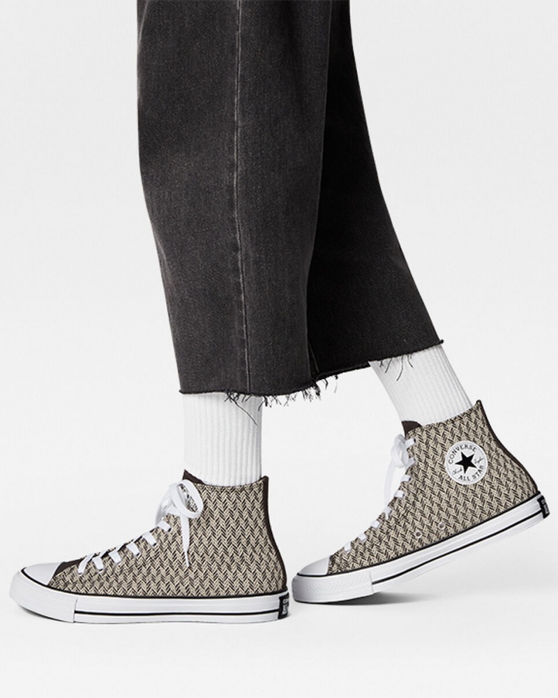 Converse Chuck Taylor All Star Herringbone Noir Blanche | LS9740512