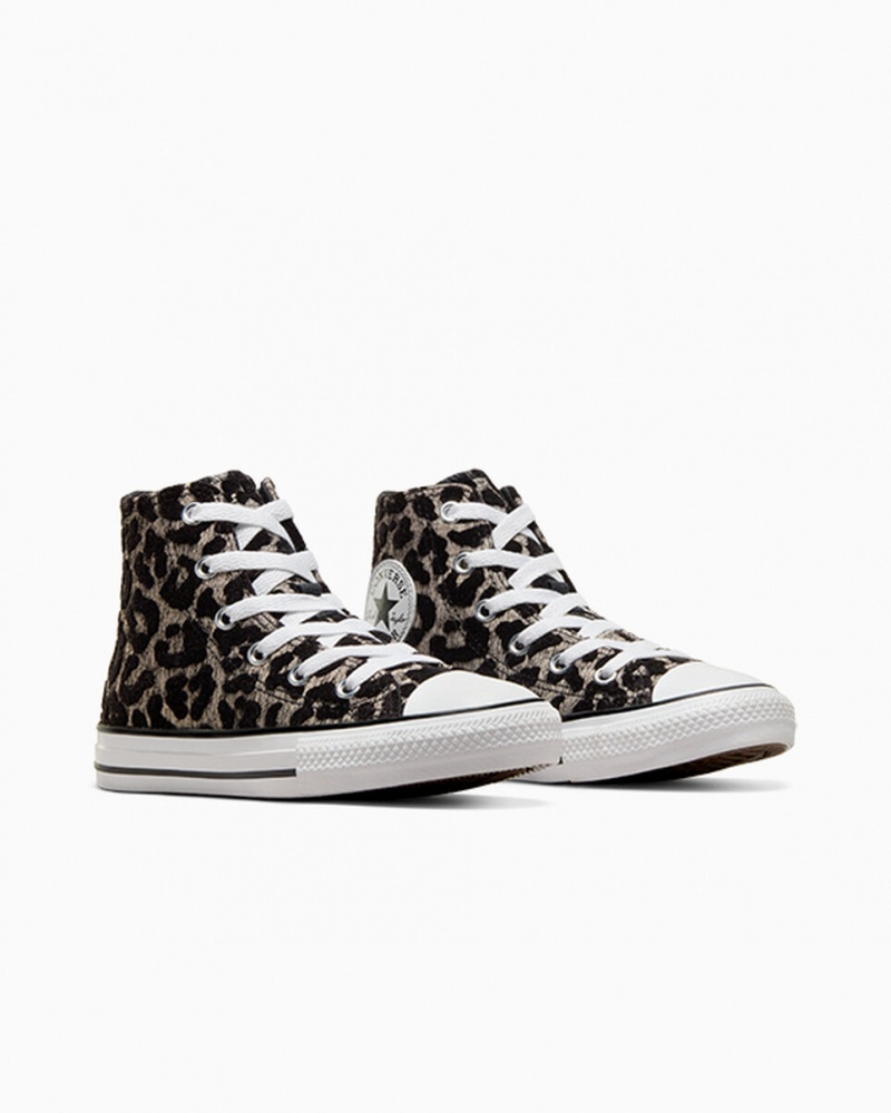 Converse Chuck Taylor All Star Leopard Noir Noir Blanche | QX0754863