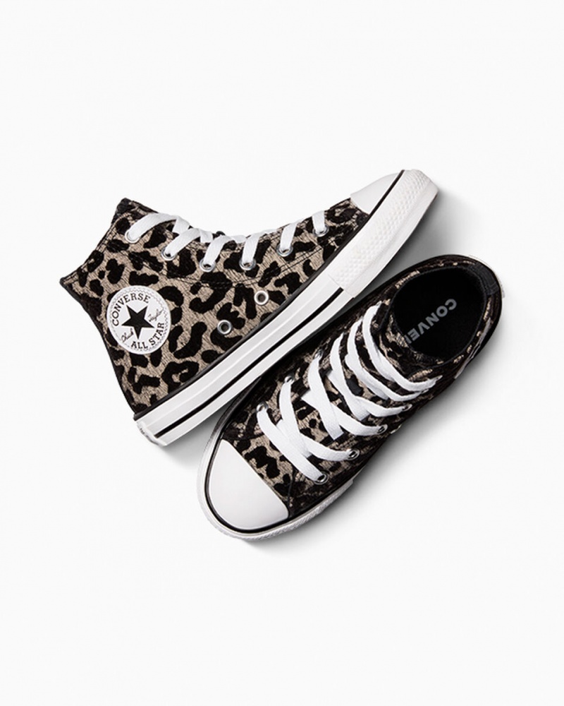 Converse Chuck Taylor All Star Leopard Noir Noir Blanche | QX0754863