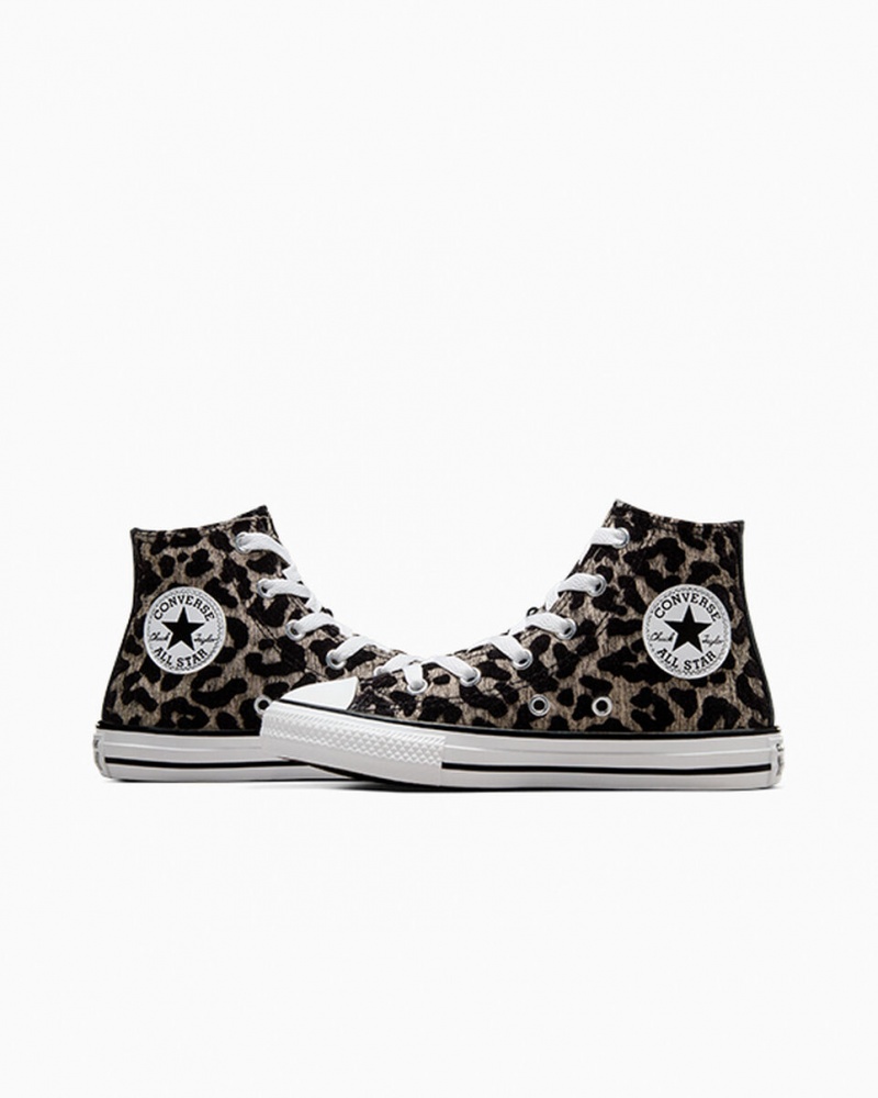 Converse Chuck Taylor All Star Leopard Noir Noir Blanche | QX0754863