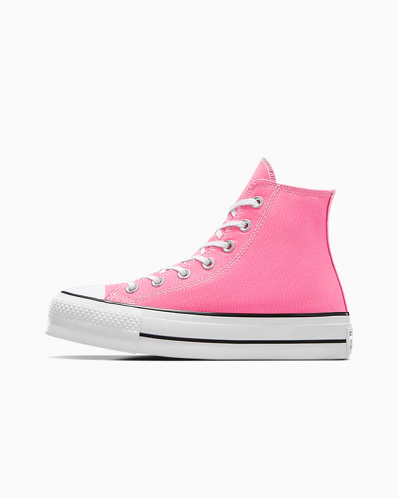 Converse Chuck Taylor All Star Lift Plateforme Rose Blanche Noir | ND0765893