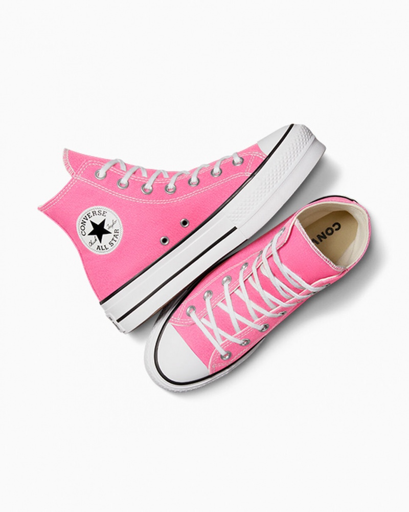 Converse Chuck Taylor All Star Lift Plateforme Rose Blanche Noir | ND0765893