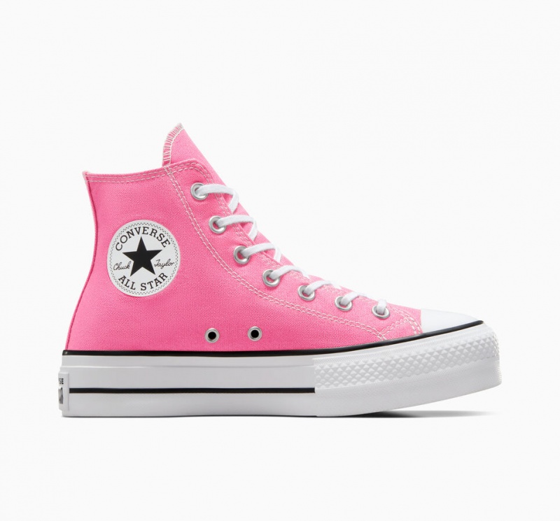 Converse Chuck Taylor All Star Lift Plateforme Rose Blanche Noir | ND0765893