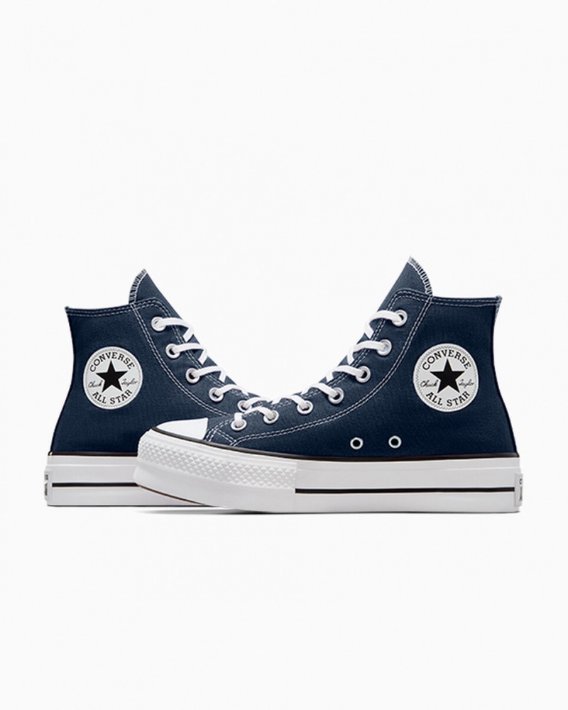 Converse Chuck Taylor All Star Lift Plateforme Bleu Marine Blanche Noir | YJ5896173