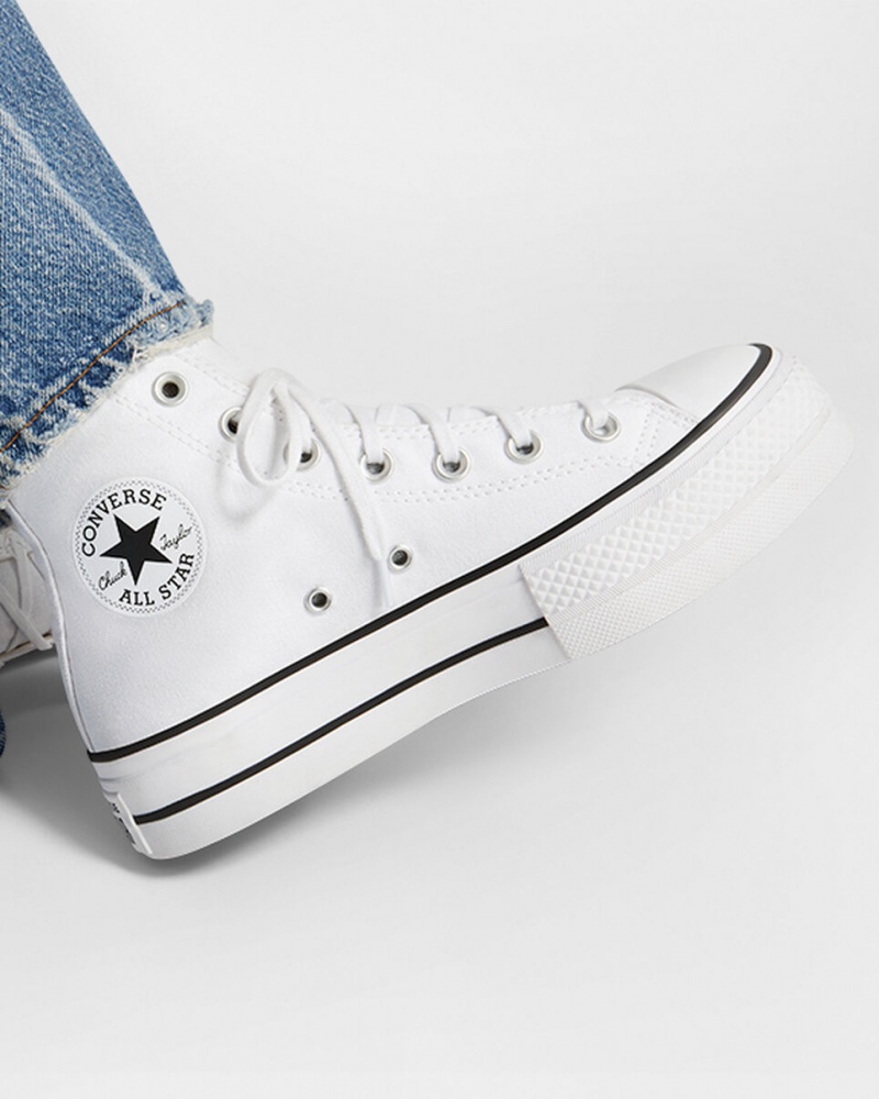 Converse Chuck Taylor All Star Lift Plateforme Blanche Noir Blanche | WF6702514