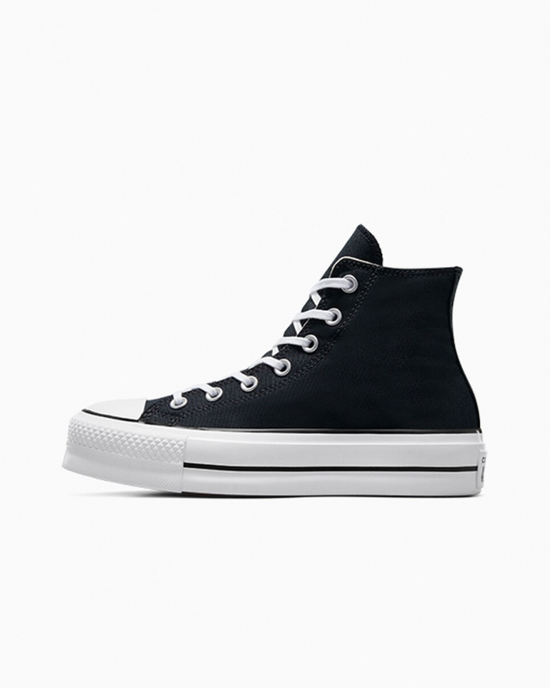 Converse Chuck Taylor All Star Lift Plateforme Noir Blanche Blanche | QU5941632